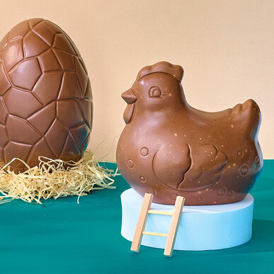 poule en chocolat pour collecte de fonds des associations